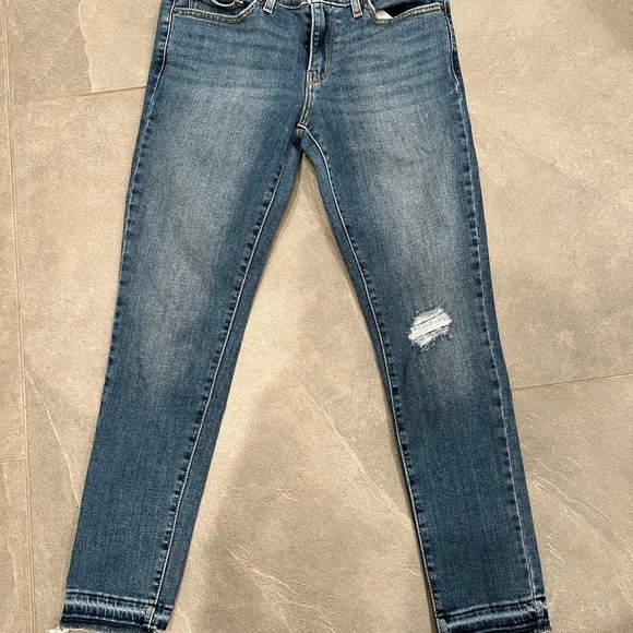levi’s 711 skinny distressed raw hem mid rise jeans size 28 - Picture 5 of 12